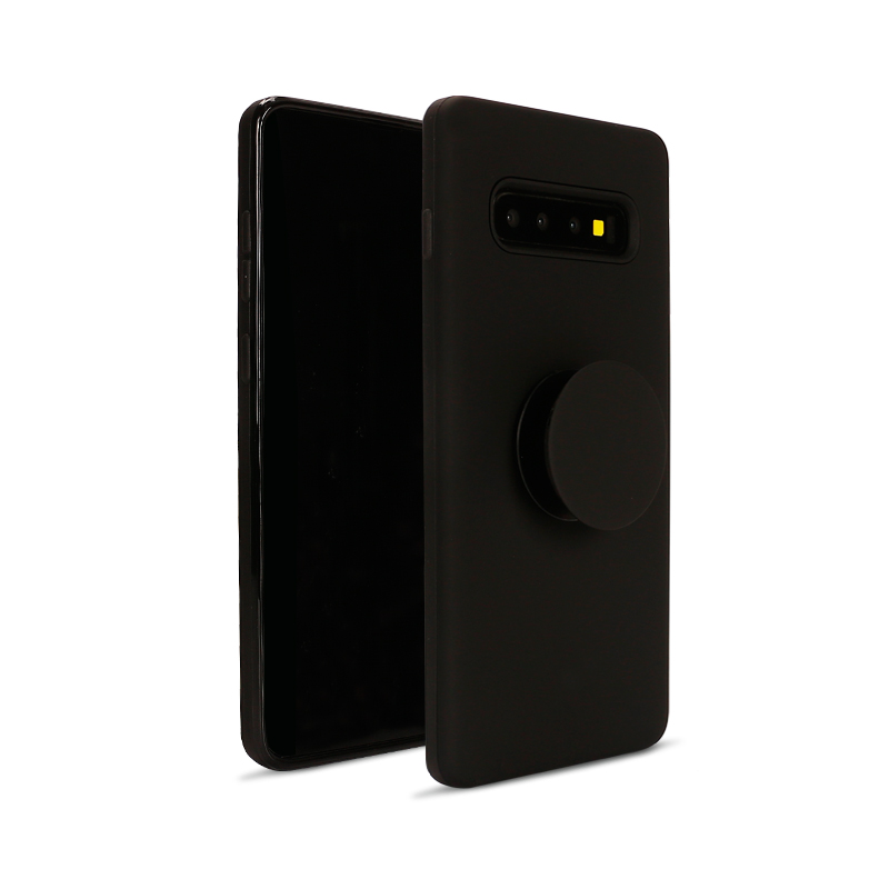 Galaxy S10+ (Plus) Pop Up Grip Stand Hybrid Case (Black)